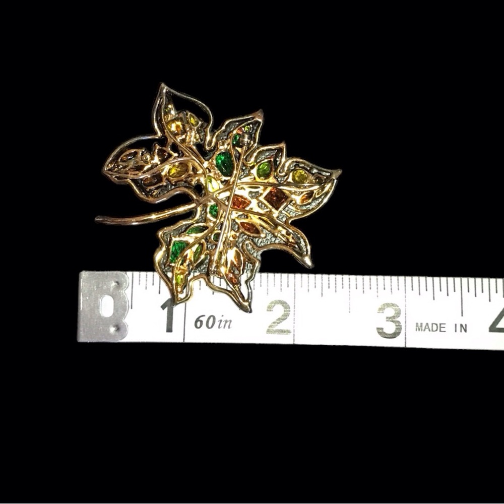 Vintage R 925 Fall Leaf Brooch - Picture 4 of 7